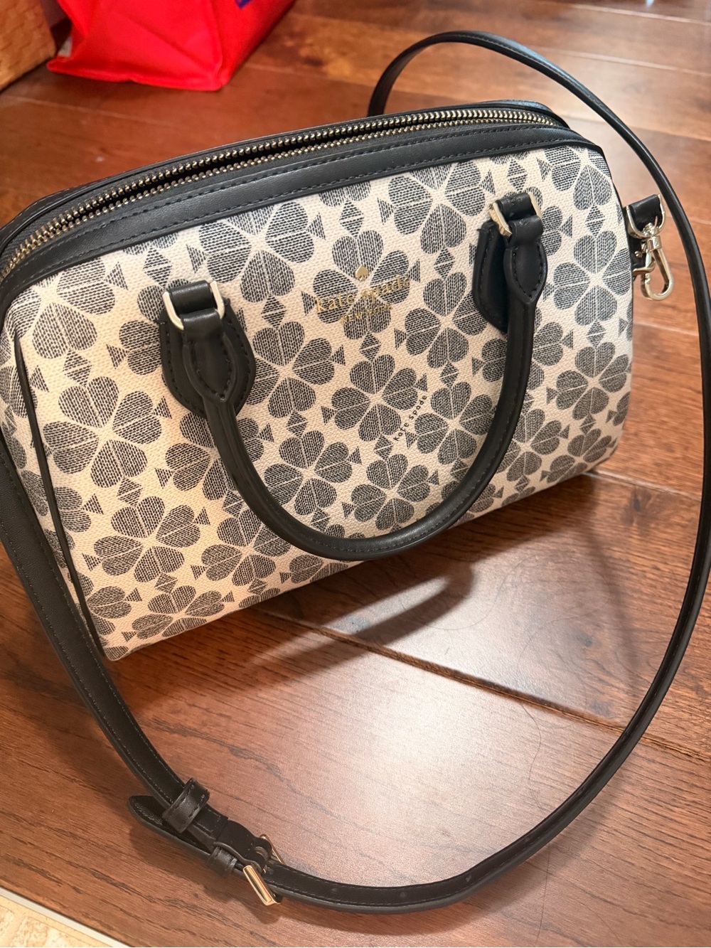 kate spade Black & Cream Floral Crossbody Satchel
